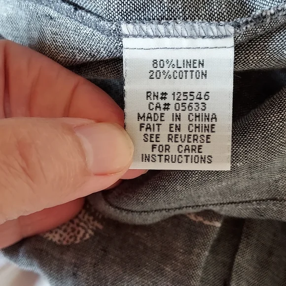 Habitat Women's Plus Size XXL Blouse Oversized Lagenlook Gray Linen Boho - Picture 10 of 11